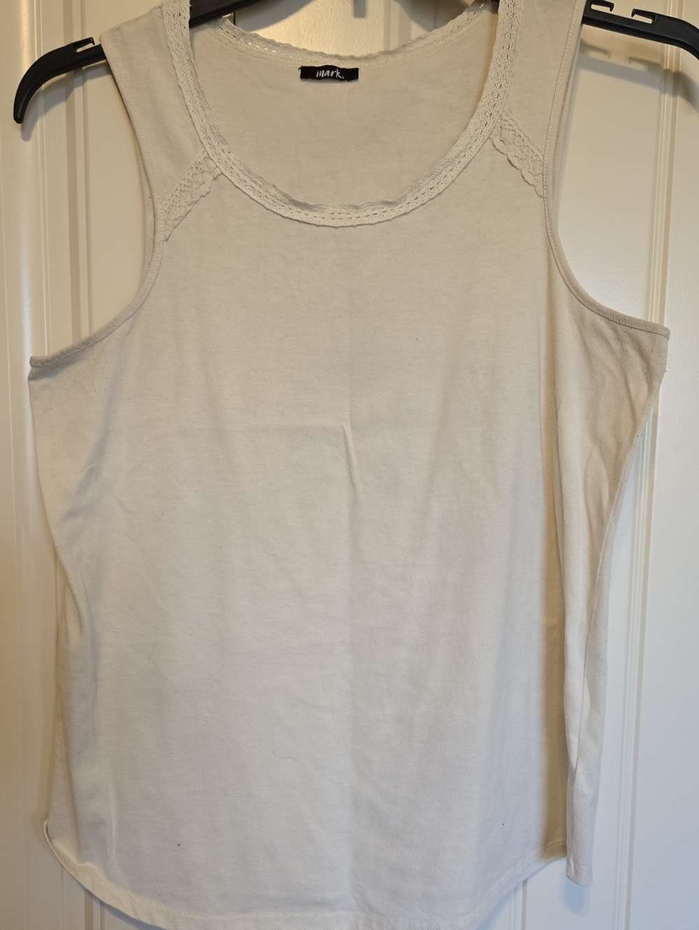 mark. Cream Lace-Trim Scoop Neck Tank